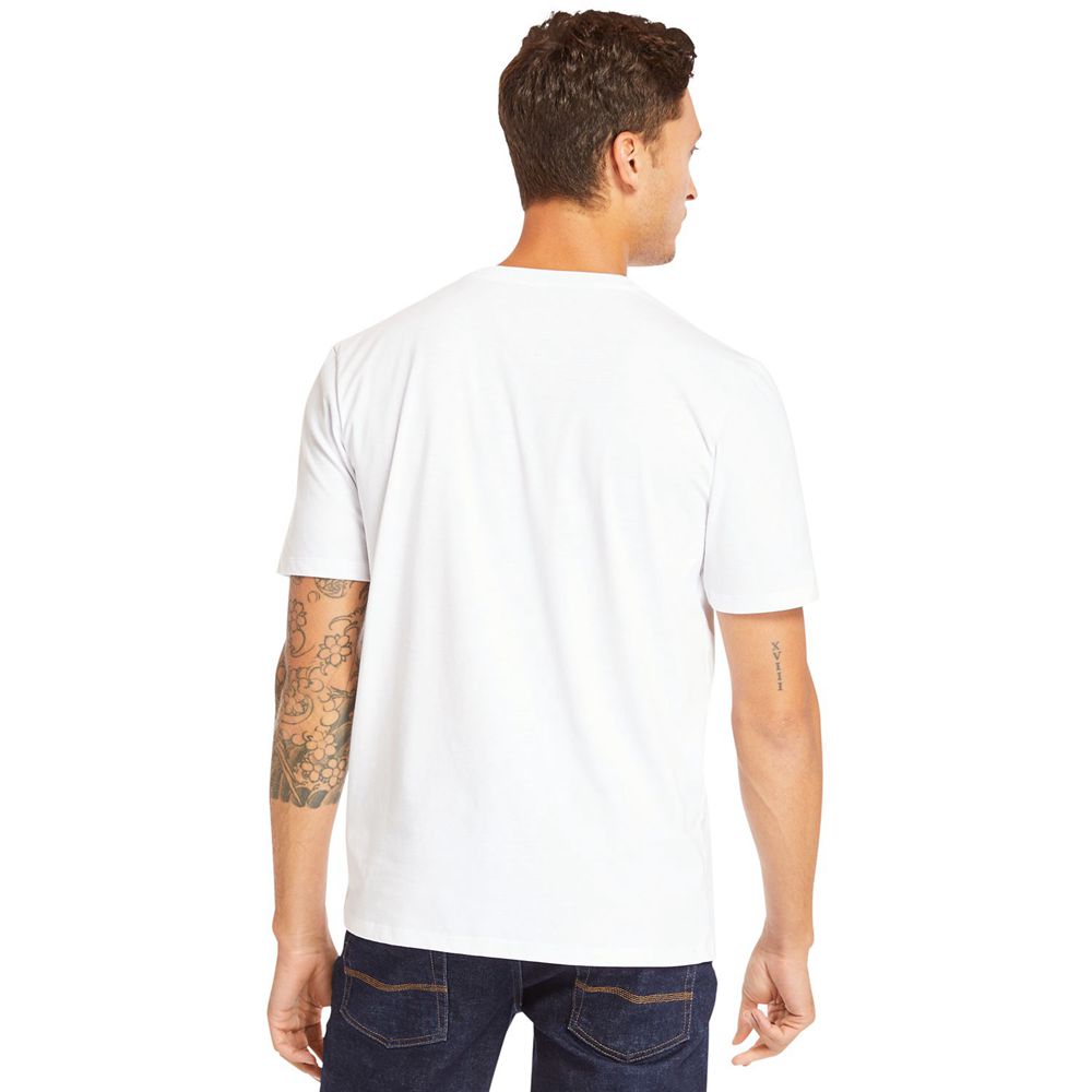 Camisetas Timberland Hombre Mink Brook 3D Embossed Blancas - Chile VLW-478309